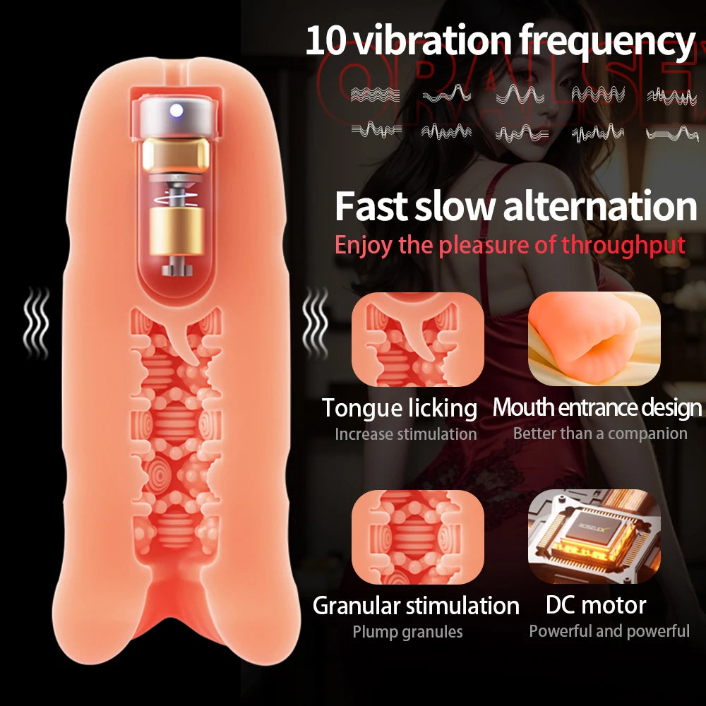 🔥Pleasure Tunnel, Male Masturbator with Intense Vibration